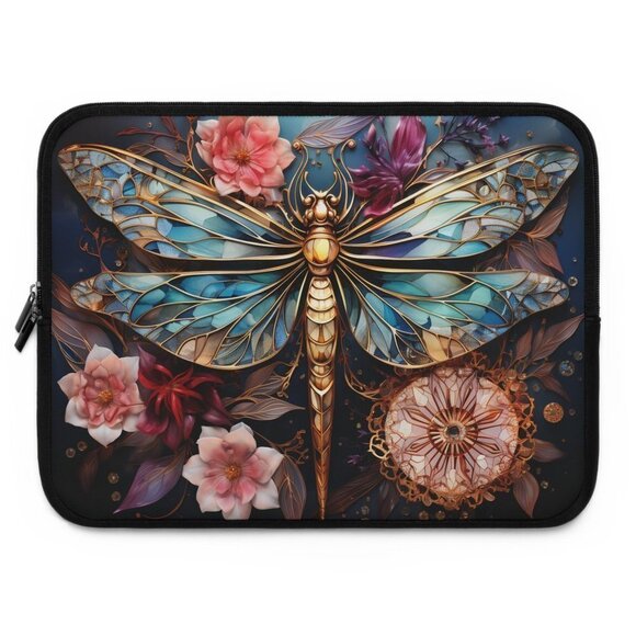 Dragonfly Laptop Sleeve, Laptop Sleeve w/ Zipper, Travel Sleeve for Computer - Picture 2 of 10